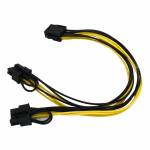 Tishric 8 Pin PCI Express To Dual PCI-E 6+2 Pin Motherboard Graphics Card Cable Power Data Cable 20c