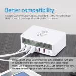 iLEPO 5-Port Smart LCD Fast Wireless Charger 100W QC3.0 USB Charger PD Quick Charge