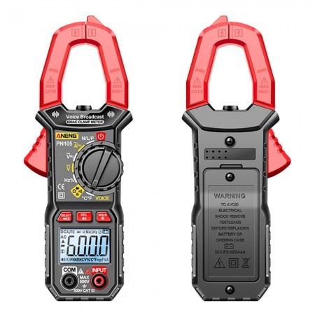 Aneng PN105 600A Non-Contact Clamp Multimeter with Voice Broadcast & Measure Temp Function