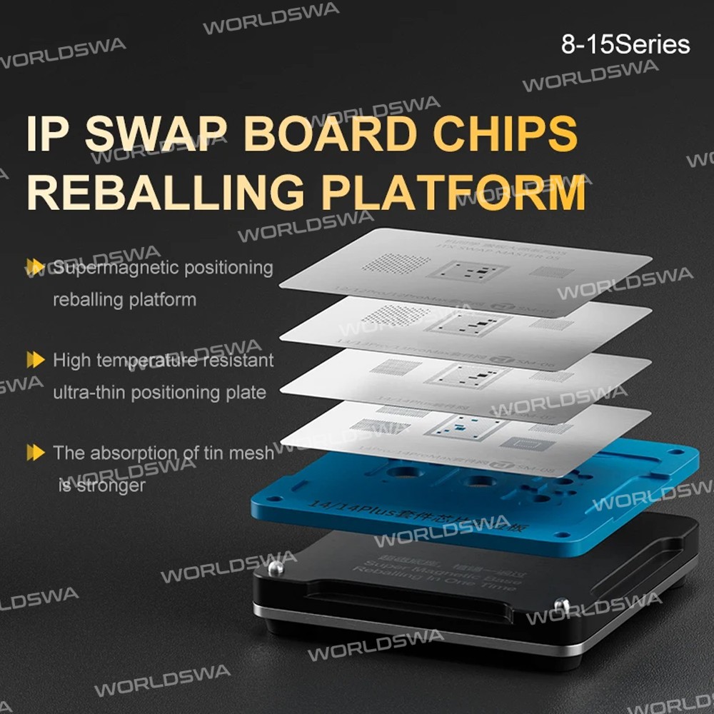jtx swap-board-chips-bga-reballing-stencil-platform-set-for-iphone-8-to-15pro-max-2
