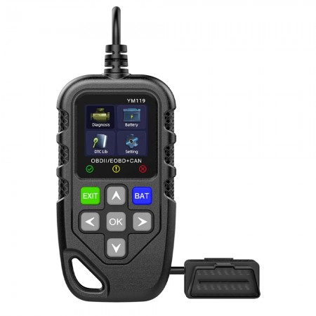 YM119 OBD II Scanner: Engine Fault Code Reader for 12V Gasoline Vehicles
