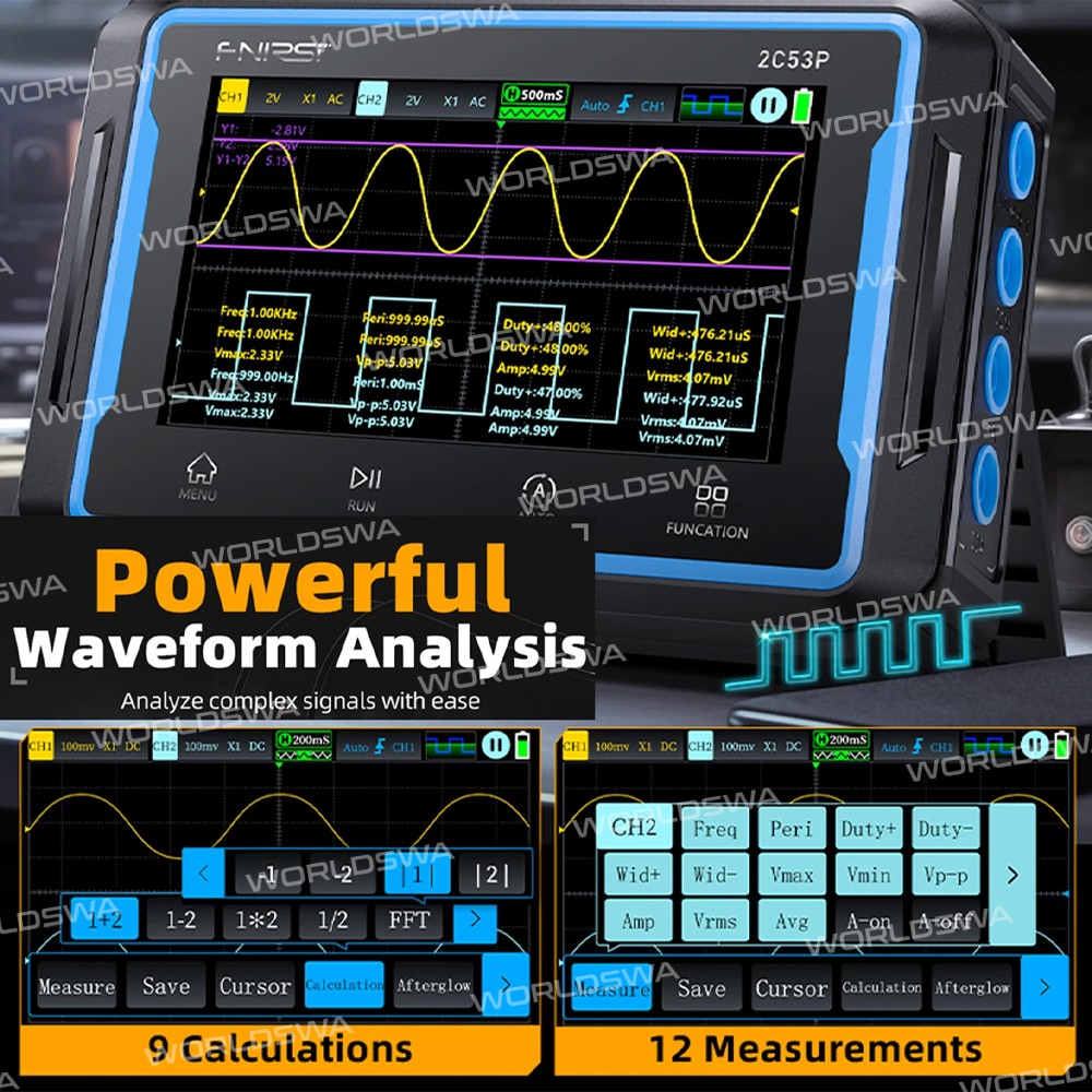 fnirsi 2c53p-handled-3-in-1-digital-oscilloscope-multimeter-signal-generator-with-touch-screen-13