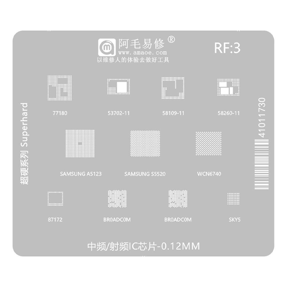 amaoe rf3-rf-power-amplifier-comprehensive-bga-reballing-stencil-for-samsung-a5123-s5520-wcn6740
