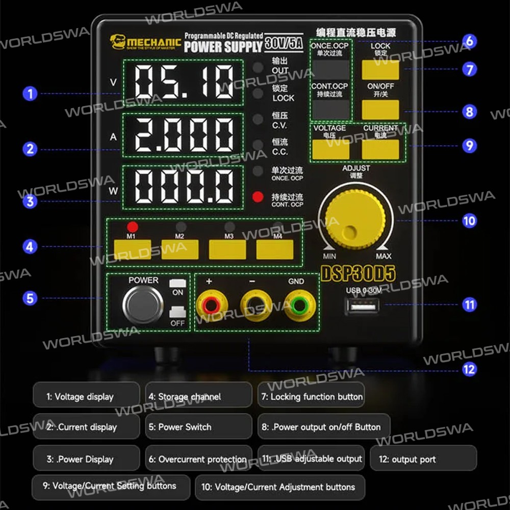 mechanic dsp30d5-30v5a-4-digit-digital-display-programming-dc-regulated-power-supply-10