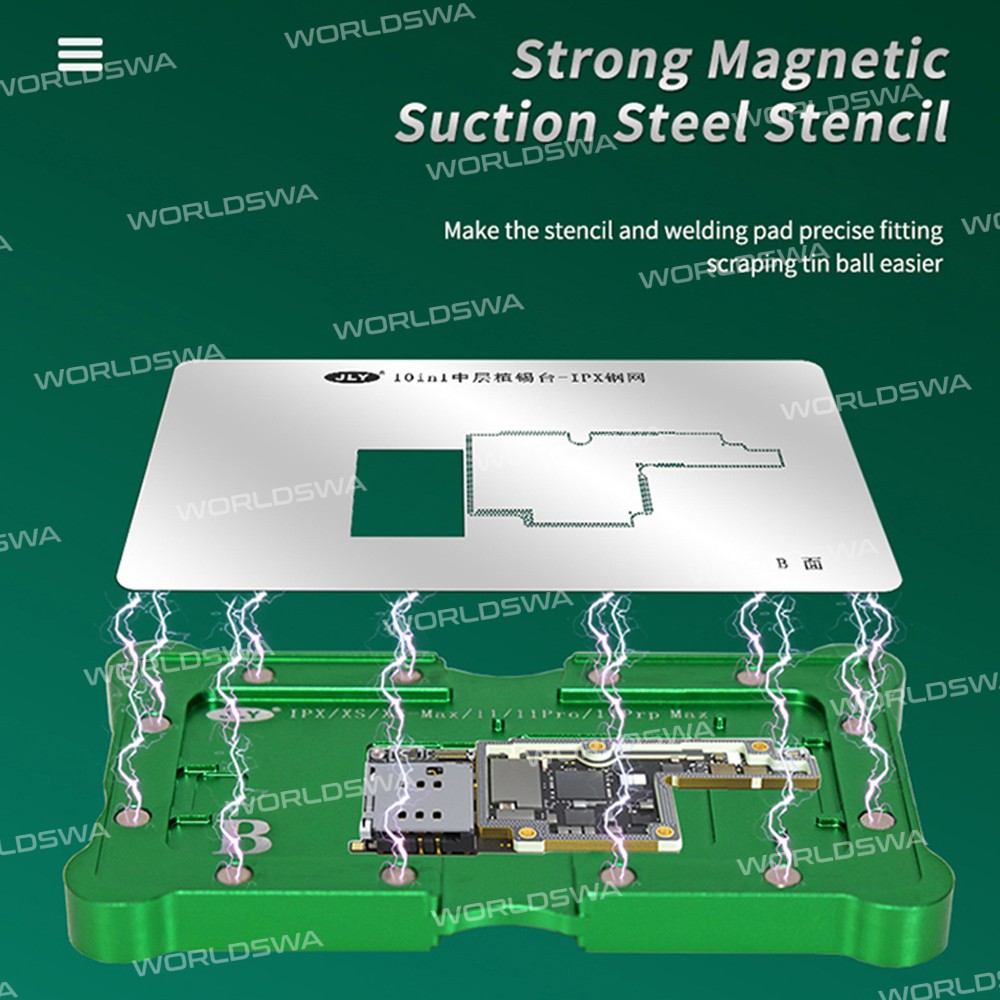 BEST 10-in-1 Motherboard middle layer BGA Planting Tin Template Platform Set for iPhone X to 13Pro M