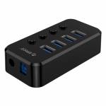 Orico SWU3-4A 4-Port High-speed USB 3.0 Split Control Hub With Power Adapter Support BC1.2 Charging