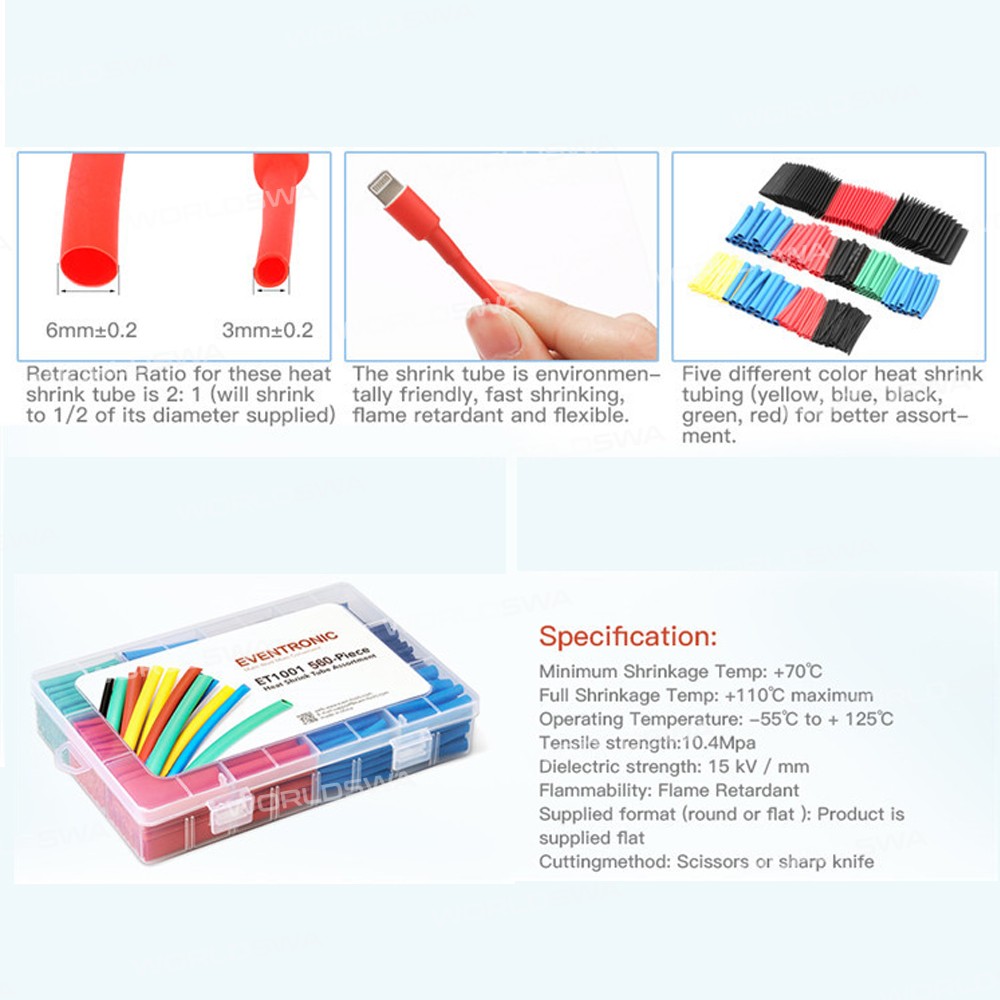Multi-specification Insulating Heat Shrinkable Tube Combination Set for Cable Protection