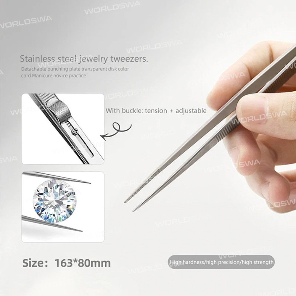 multi purpose-non-slip-stainless-steel-tweezers-with-clip-fastener-4