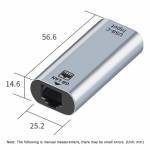 Type-C Female to RJ45 Female Gigabit Ethernet Adapter for PC/Laptop/Smartphone