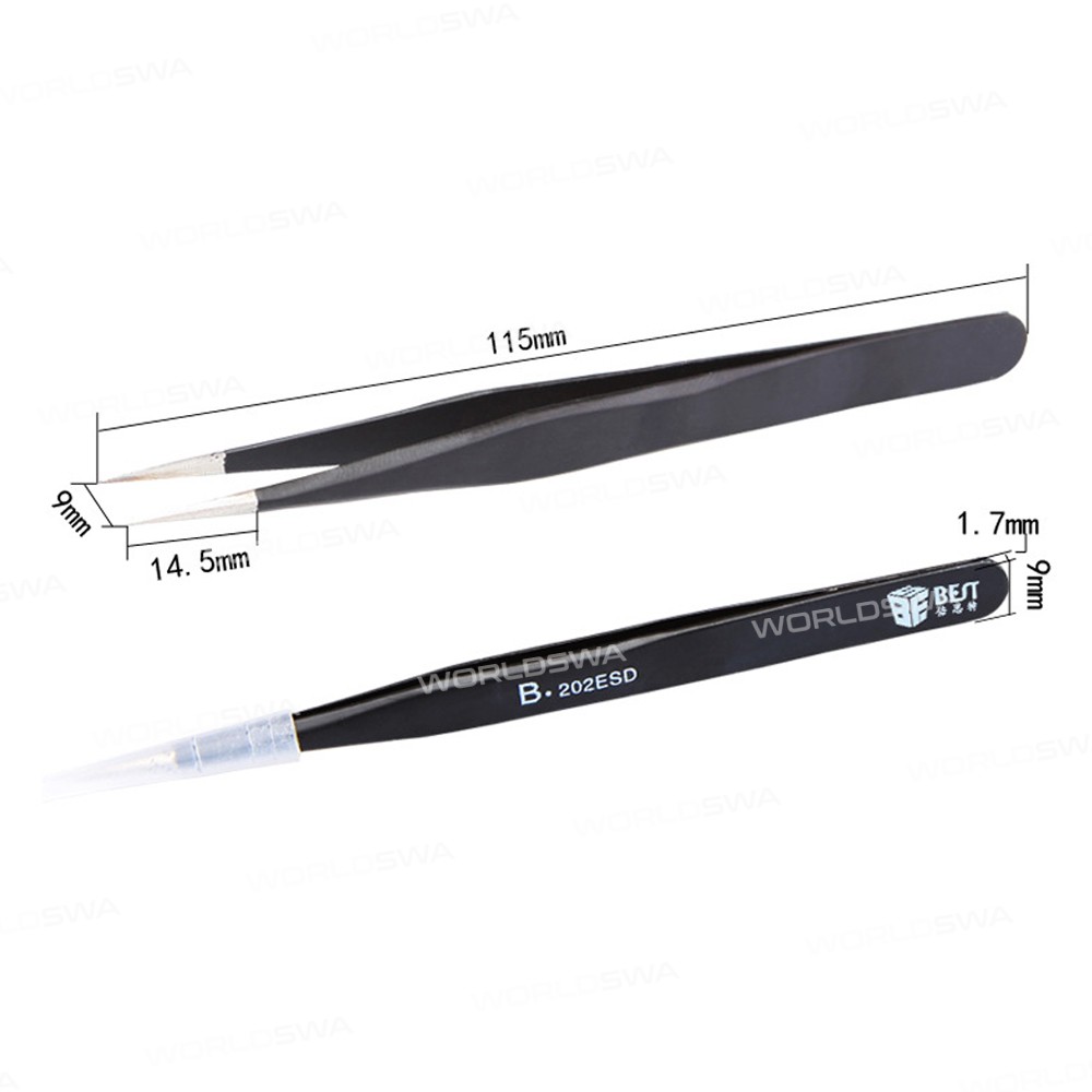 BST-202ESD Anti-static Precision Soldering Straight Tip Tweezers