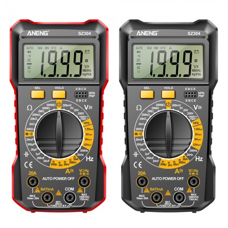 Aneng SZ304 Handheld True RMS Digital Multimeter, Multifunction Auto-Ranging