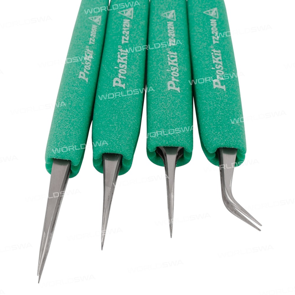 proskit antimagnetic-non-slip-precision-electroplate-tweezers-2