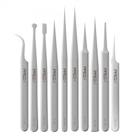 PPD Ultra-fine Anti-magnetic Stainless Steel Tweezers - Motherboard IC Chip Repair