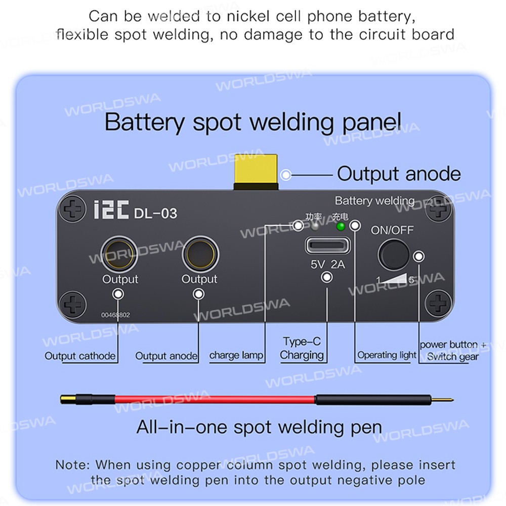 i2C DL-03 Failure Detection Short Circuit Repair Spot Welder for Lithium Battery