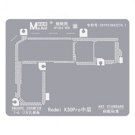 MaAnt 0.12mm Middle Layer BGA Reballing Stencil for Xiaomi Redmi K30Pro