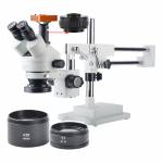 3.5X-90X Trinocular Stereo Zoom Microscope Double-Arm Boom Stand with 21MP HDMI Camera