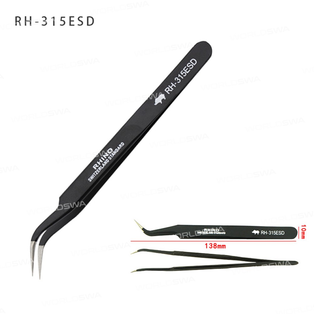 pro rhino-tools-esd-anti-static-high-precision-super-hard-long-style-tweezers--4pcs-6
