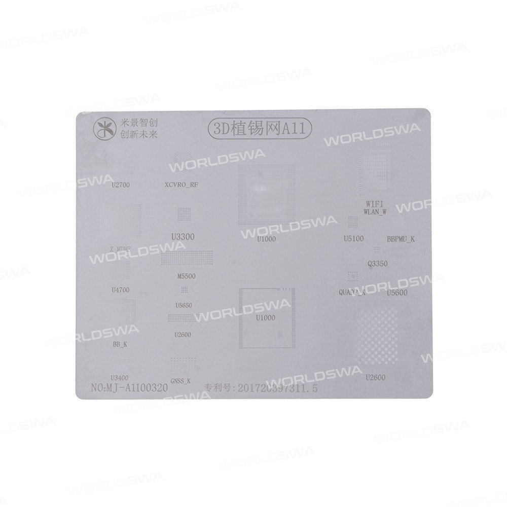 MiJing 3D A11 BGA Reballing Stencil Plant Tin Steel Net for iPhone 8 / iPhone 8 Plus / iPhone X