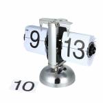 small table-clock-retro-flip-over-clock-stainless-steel-flip-over-internal-gear-driven-quartz-clock-