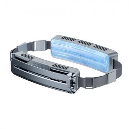Portable Waist Fan Ice Compress Belt Fan USB Rechargeable Cooling Fan for Outdoor Workers Camping Hiking Fishing Running
