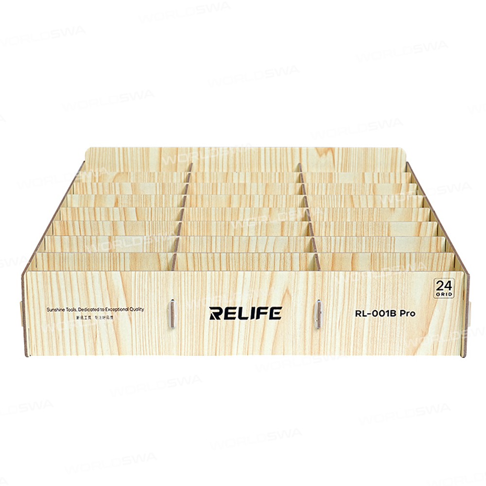 relife rl-001b-pro-24-grid-wooden-durable-multifunctional-mobile-phone-storage-management-box-1