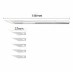 Non-Slip Metal Scalpel Knife Tools Kit Cutter with 10 Blades