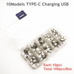 10 Models Mix 6 Pin and 16 Pin Type-C USB Female Socket for Digital Product Repair -100Pcs