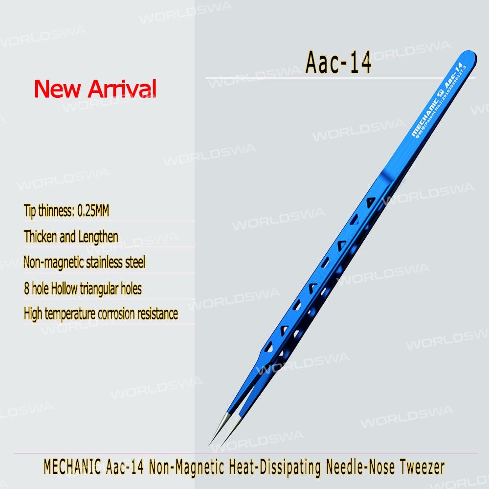 Mechanic Aac-14 Non-magnetic High Hardness 8 Hollows Heat-dissipating Stainless Steel Precise Tweeze
