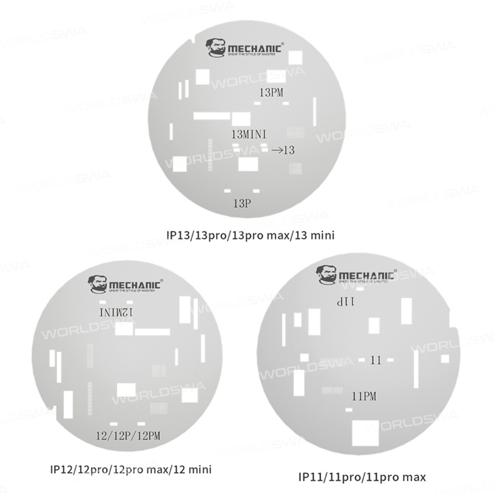 Mechanic UFO Series LCD Screen Protection Planting Tin Steel Stencil for iPhone 11 to 13 Pro Max