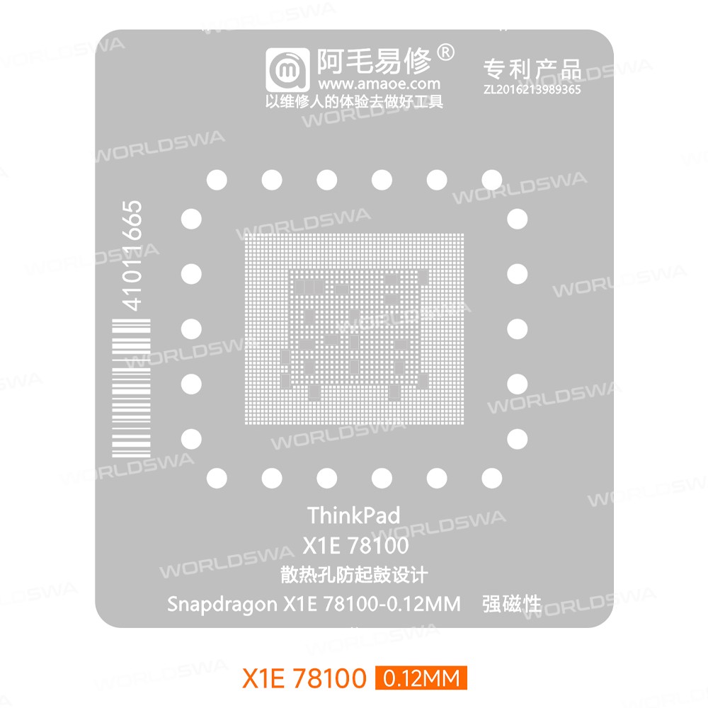 amaoe snapdragon-x-elite-x1e-78-100-cpu-bga-reballing-stencil-platform-for-lenovo-thinkpad-notebook-