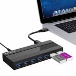 Orico H727RK-U3 7-Port Superspeed USB 3.0 HUB with 12V Power Adapter for Desktop Computer Laptop