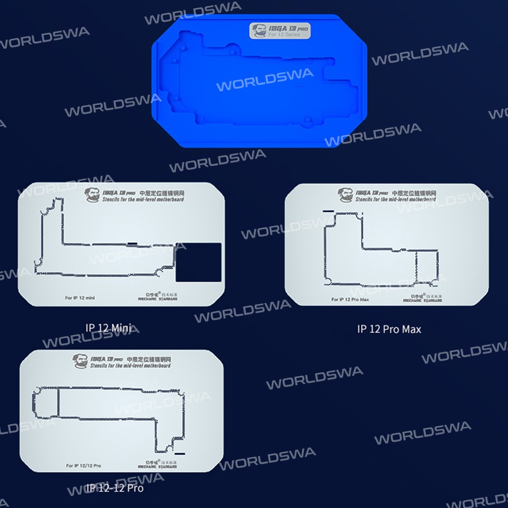 Mechanic iBGA 13 Pro 14-in-1 Motherboard Middle Frame Planting Tin Platform for iPhone X to 13 Pro M