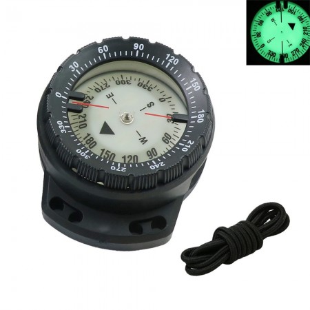 50M Underwater Fluorescent Wrist Compass Waterproof Navigation with Elastic Rope