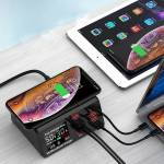 X9 8 Ports 100W Smart LED Display Wireless PD QC3.0 USB Universal Fast Charger Base