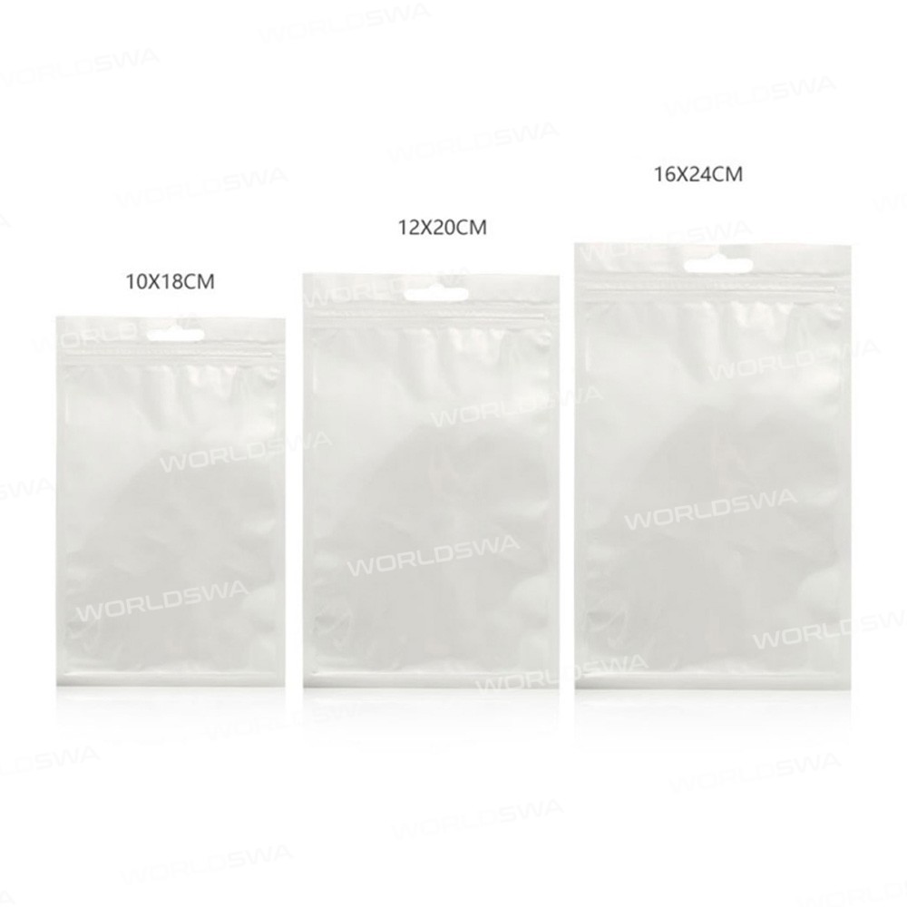 High Quality Clear White Zip Lock Retail Plastic Packaging Bags Pouches Mylar Foil Reclosable - 100p