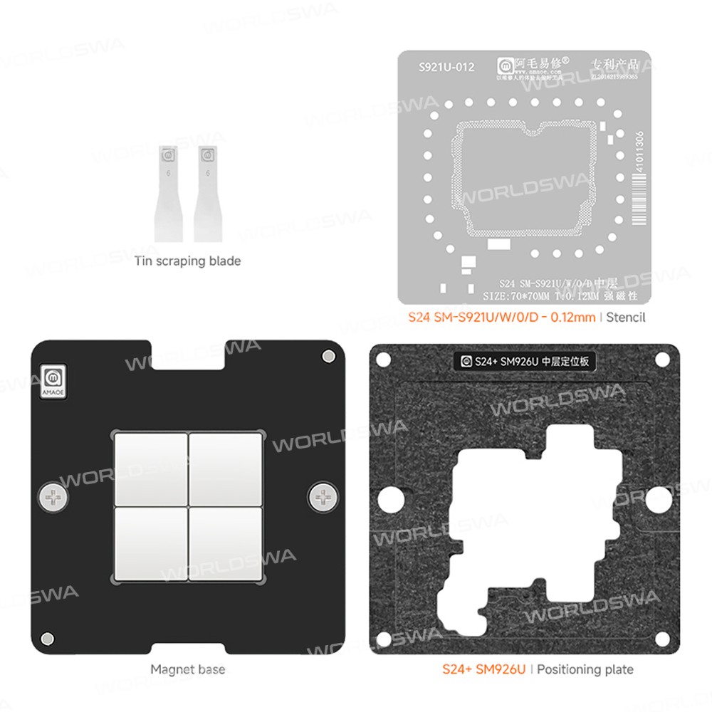 amaoe sm926u-middle-layer-bga-reballing-stencil-platform-set-for-samsung-s24-plus-sm926u-2
