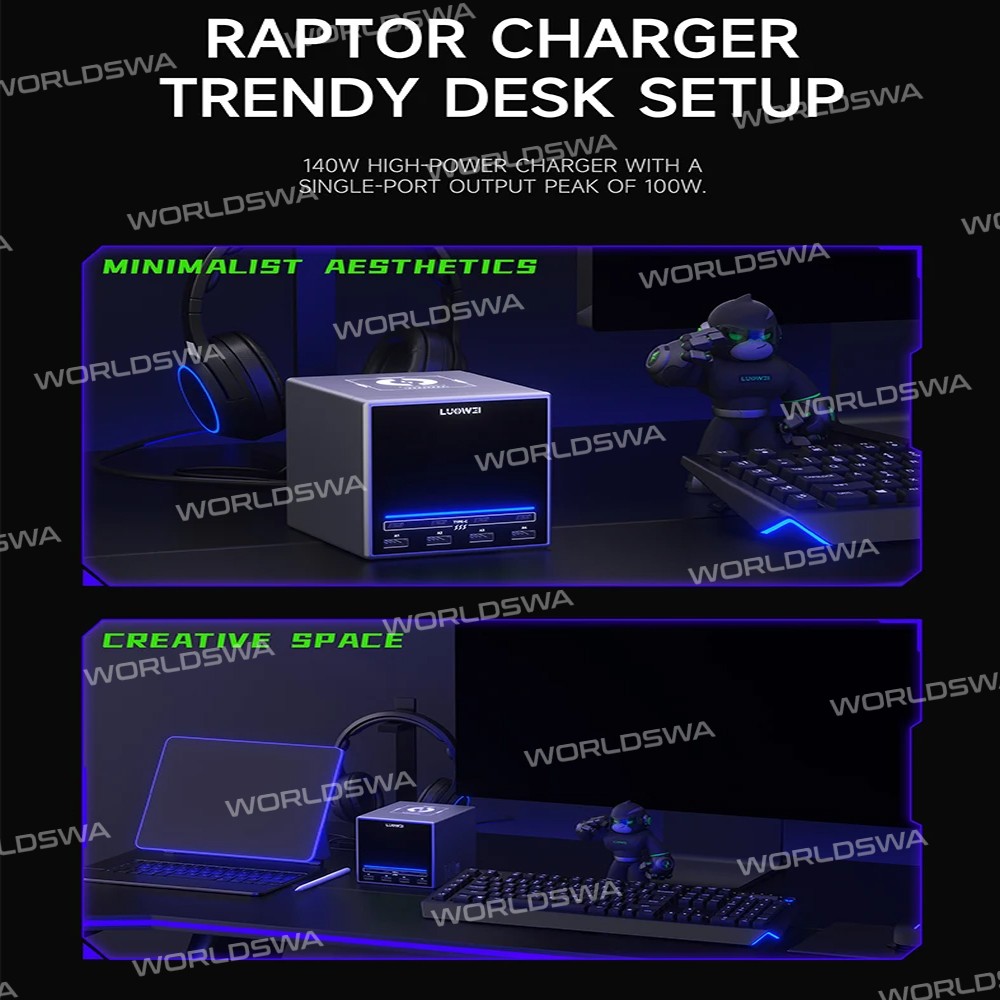 luowei lw-u1-140w-raptor-8-ports-usb-type-c-charger-station-with-wireless-charging-14