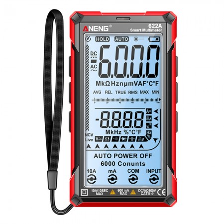 Aneng 622A Multi-function Intelligent LCD Display Multimeter with Auto Range and Laser Lamp