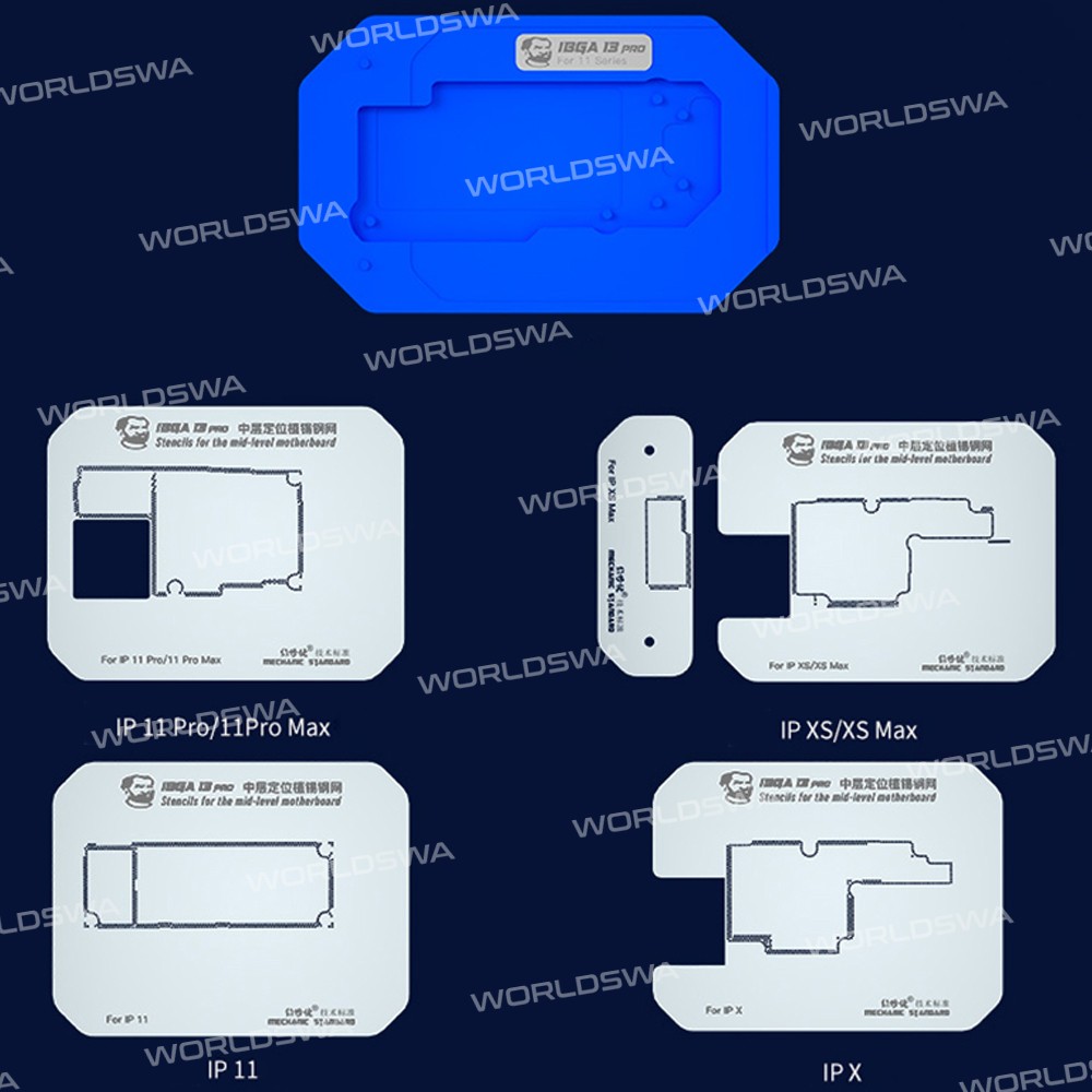Mechanic iBGA 13 Pro 14-in-1 Motherboard Middle Frame Planting Tin Platform for iPhone X to 13 Pro M
