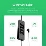 Orico HPC-8A5U 8 AC Outlets Surge Protector Power Strip with 5 USB Ports for Home Office - EU Plug