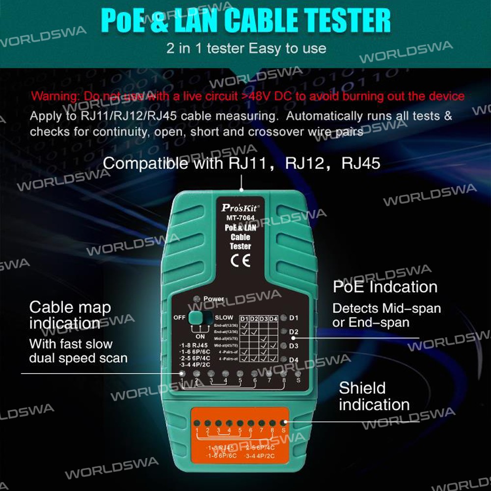 proskit mt-7064-c-2-in-1-separate-type-multi-functional-video-surveillance-poe-network-cable-tester-