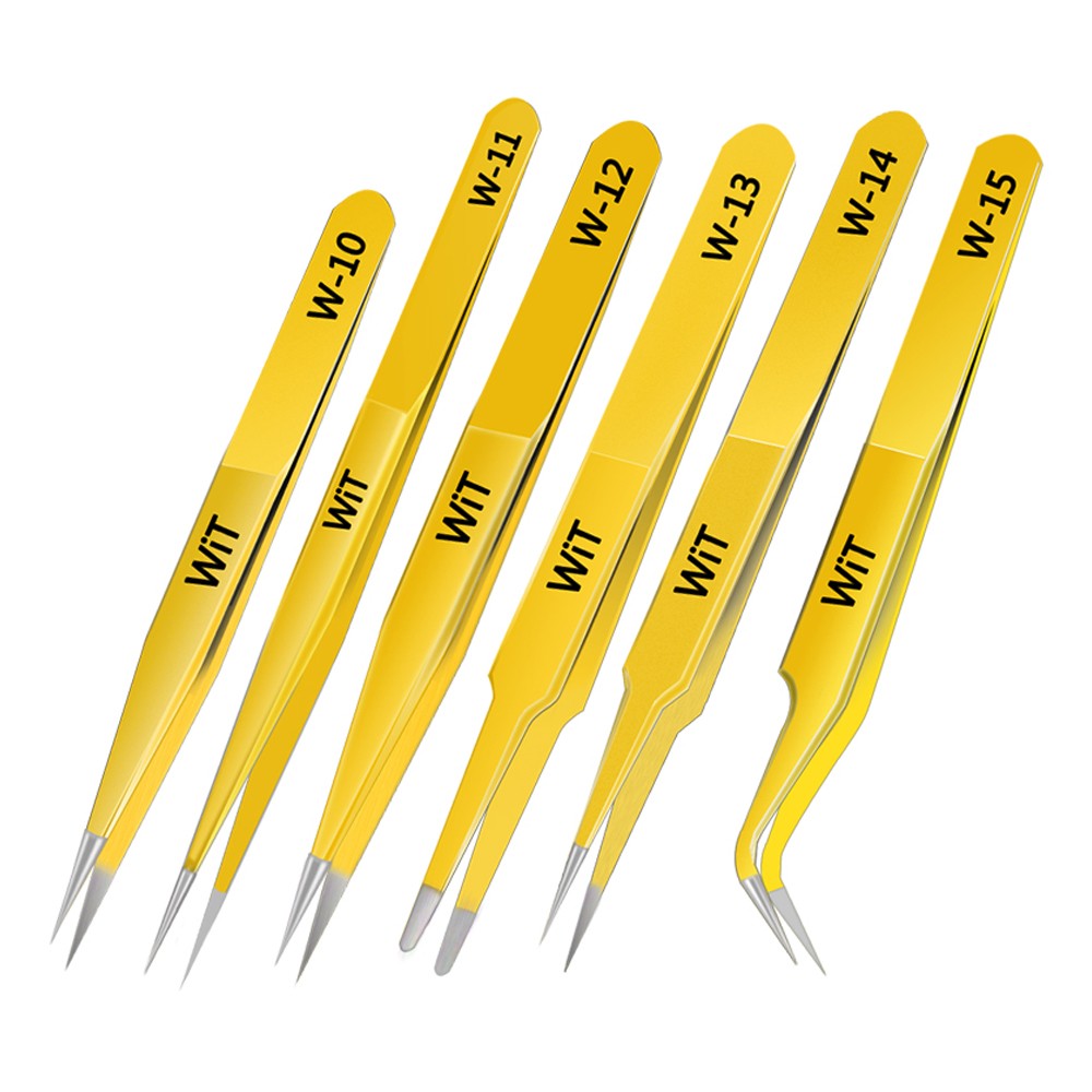 WIT W Series Extra Hardened Anti-Static Stainless Steel Tweezers for Mobile Phone Repair