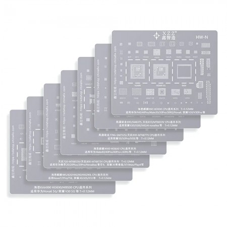 XinZhiZao CPU Universal Series BGA Reballing Stencil Set Two for Huawei / Honor / Hisilicon / Kylin