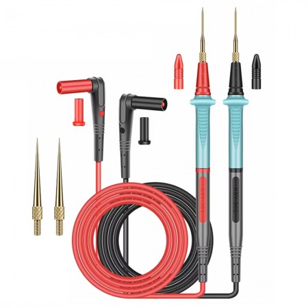 Luxianzi 1000V / 20A Universal Multimeter Test Leads - Replaceable Stainless Steel Gilt