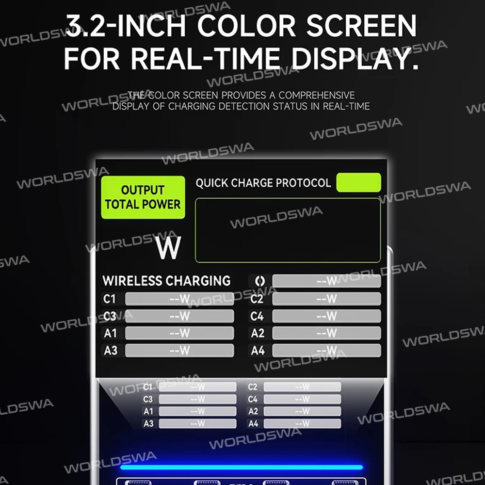 luowei lw-u1-140w-raptor-8-ports-usb-type-c-charger-station-with-wireless-charging-5