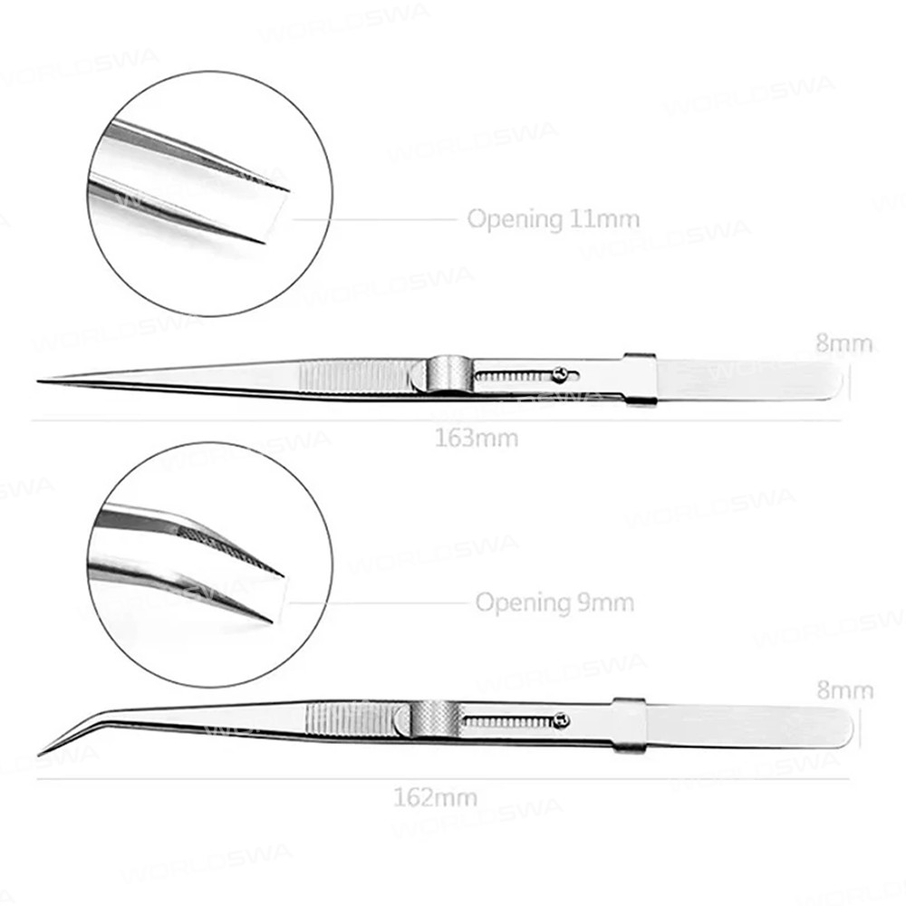 multi purpose-non-slip-stainless-steel-tweezers-with-clip-fastener-5