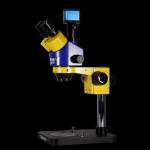 MECHANIC MC75T-B1 7-45X Trinocular Stereo Microscope With Camera Display Big Base Extension Holder L