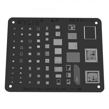 Wylie WL-14 Comprehensive BGA Reballing Stencil for iPhone 12 Mini / 12 / 12Pro / 12Pro Max A14 CPU