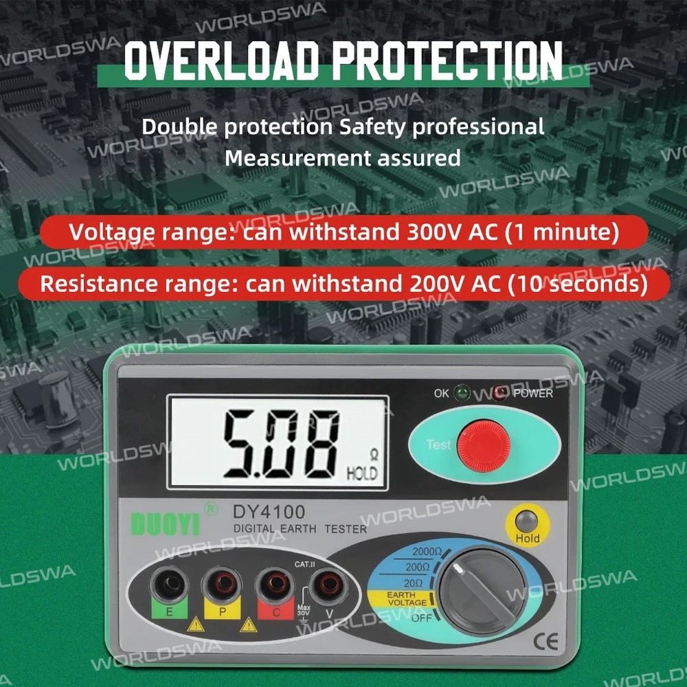 duoyi dy4100-0-2000-digital-earth-ground-resistance-meg-ohmmeter-5