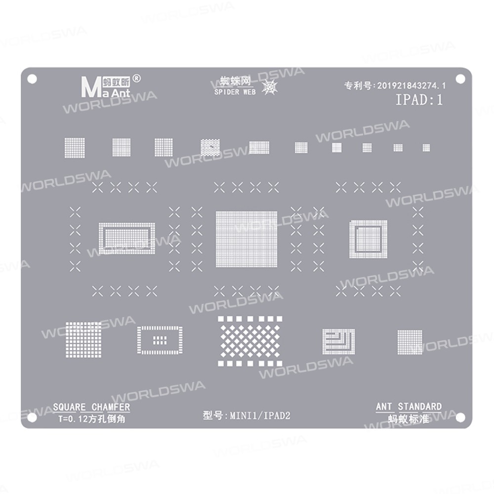 maant ipad-series-8-in-1-012mm-square-chamfer-bga-reballing-stencil-for-ipad-2